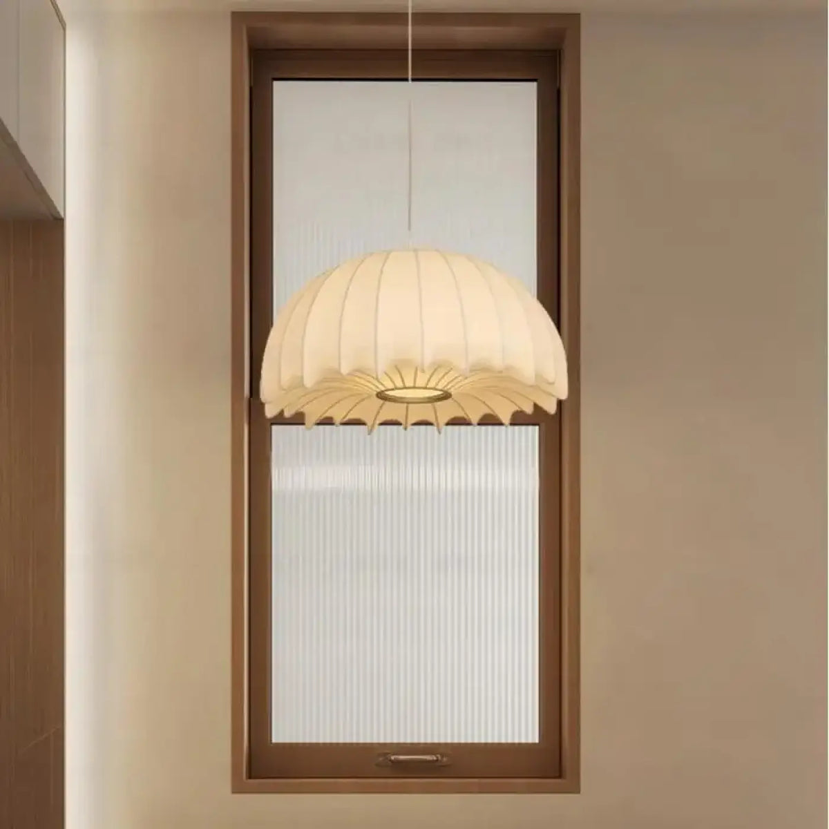 Suspension en Tissu Ondulé Beige – Fliron