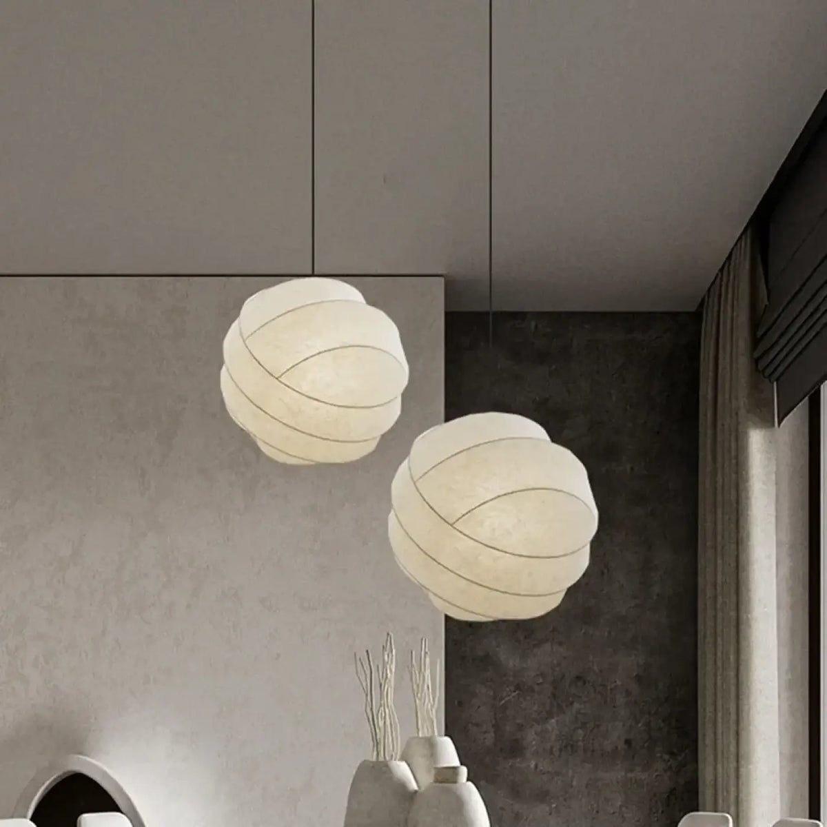 Suspension Boule Torsadée en Soie – Fosel