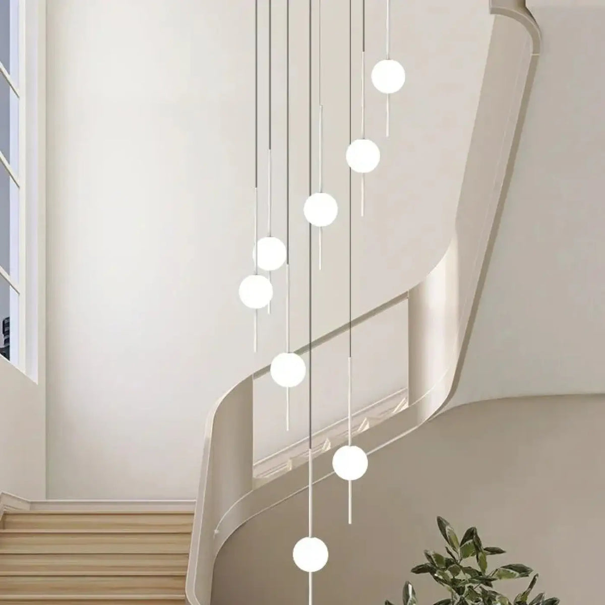 Suspension Cascade à Boules Blanches – Bamis