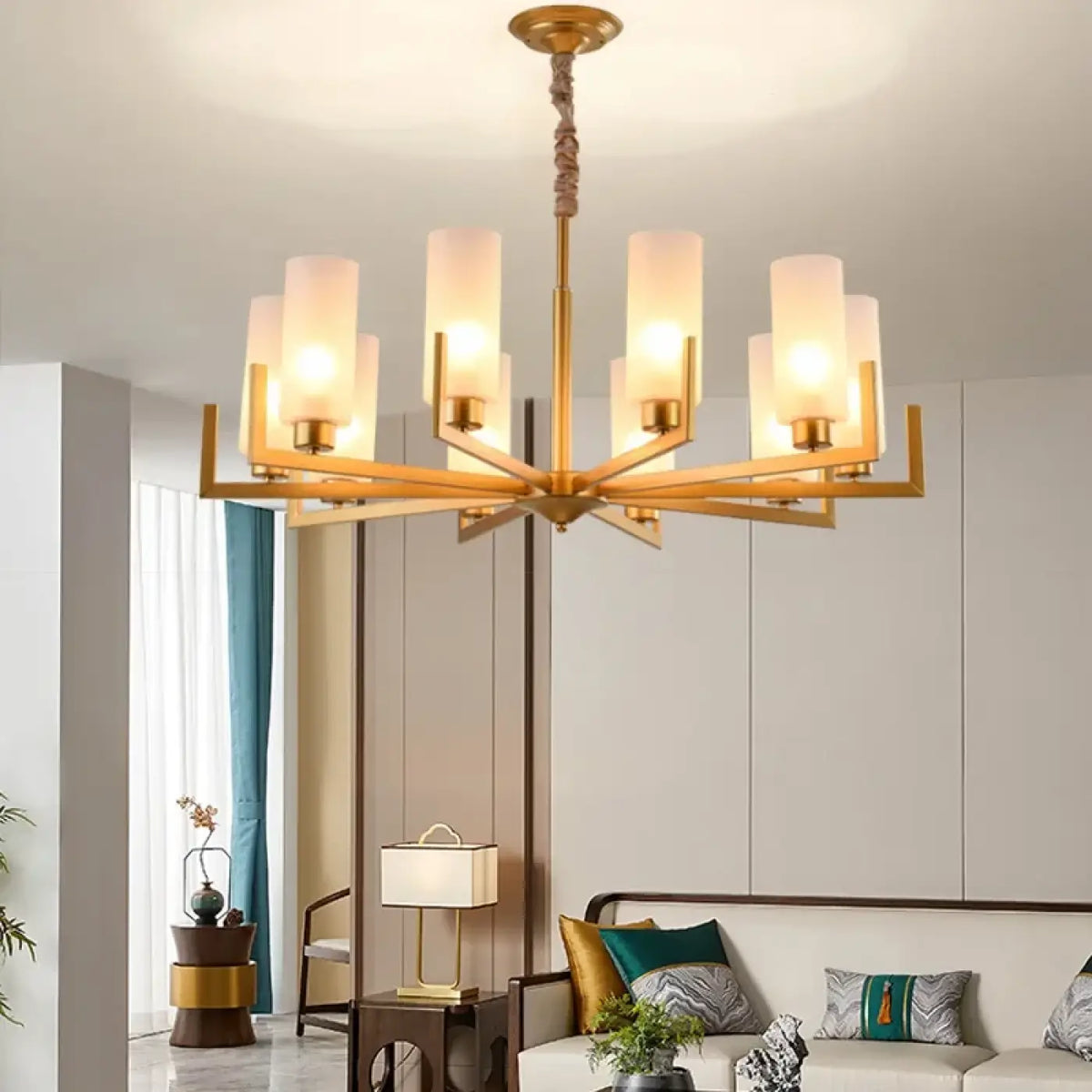 Suspension Cylindres en Verre Opalin – Bivelle