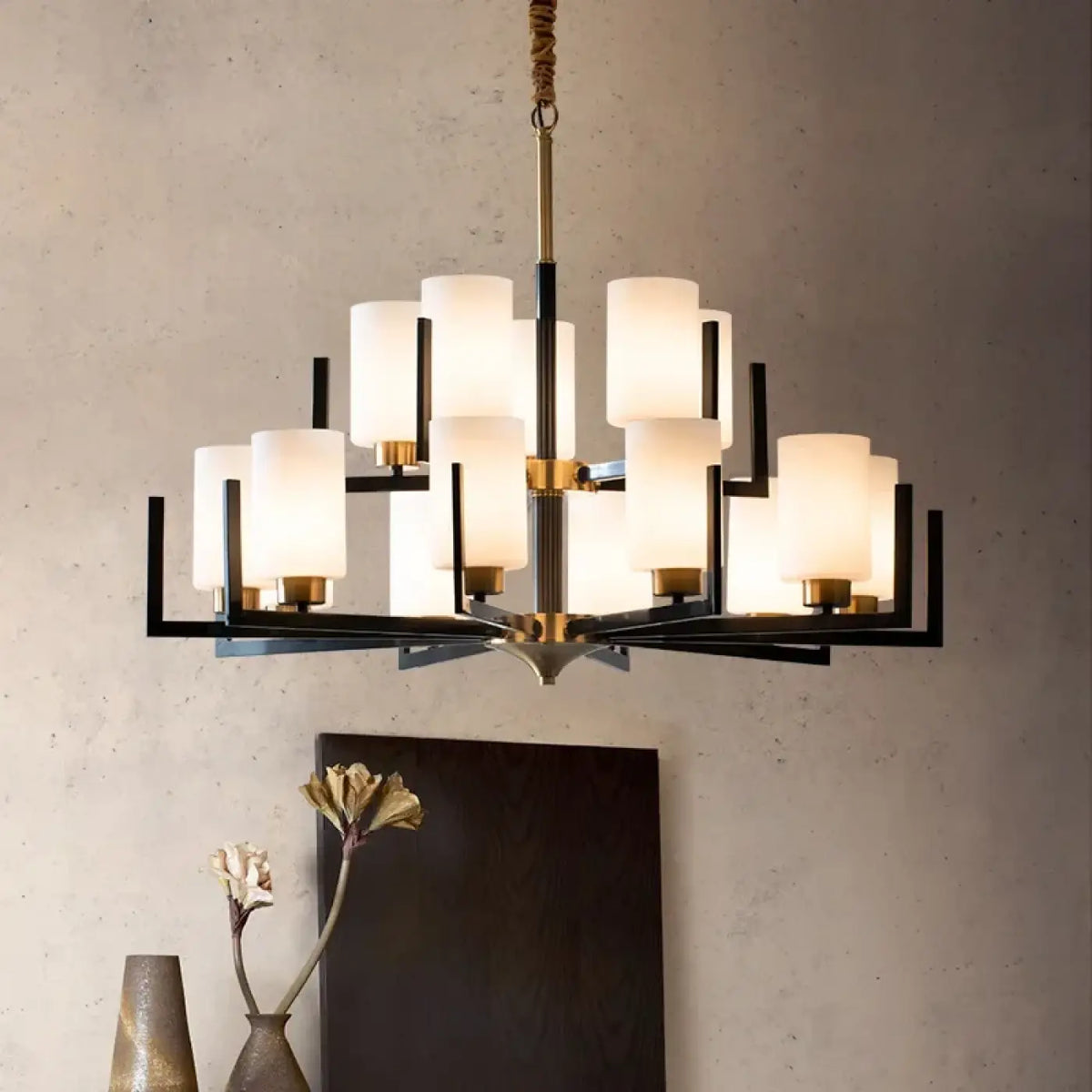 Suspension Cylindres en Verre Opalin – Bivelle