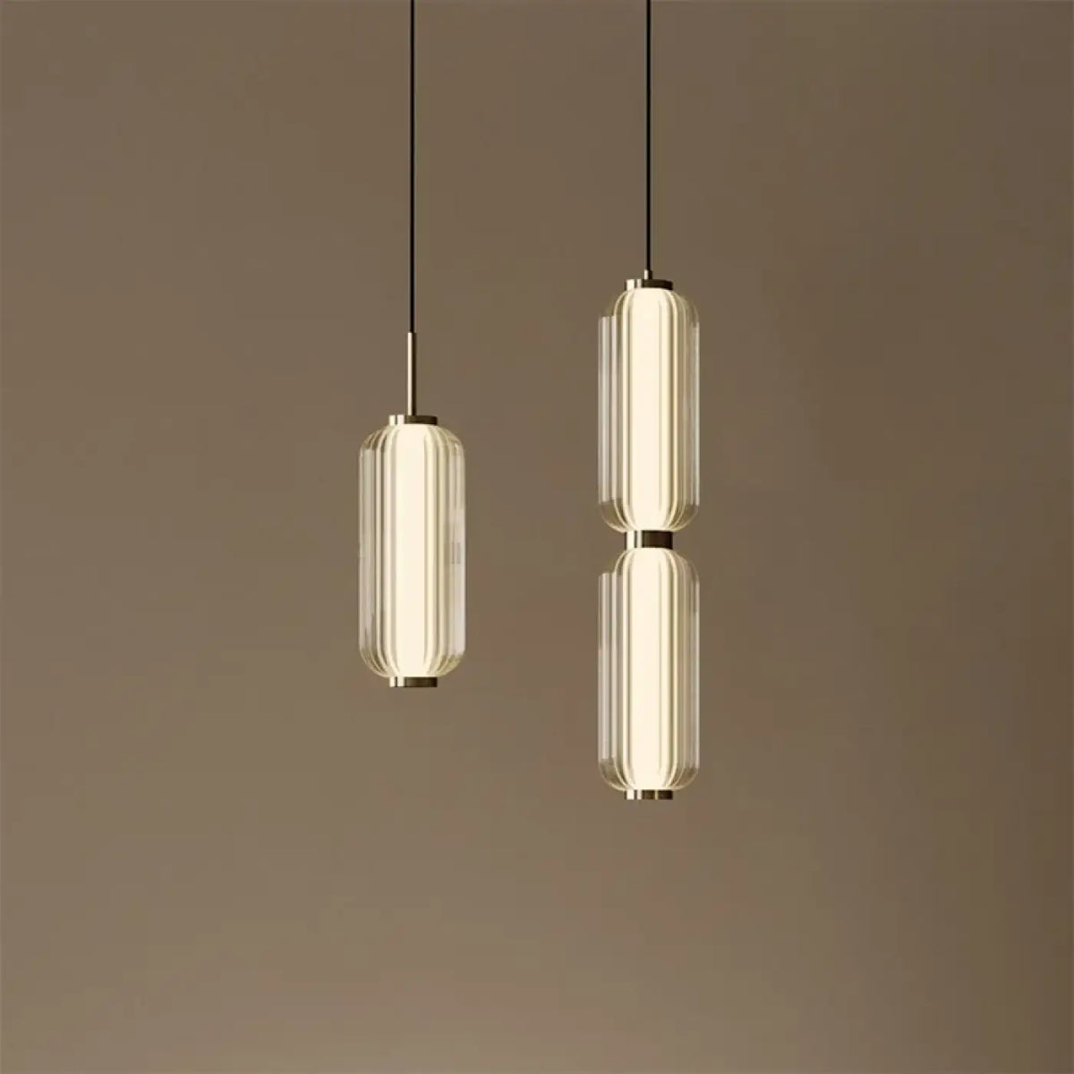 Suspension Cylindre en Verre Nervuré – Zisa