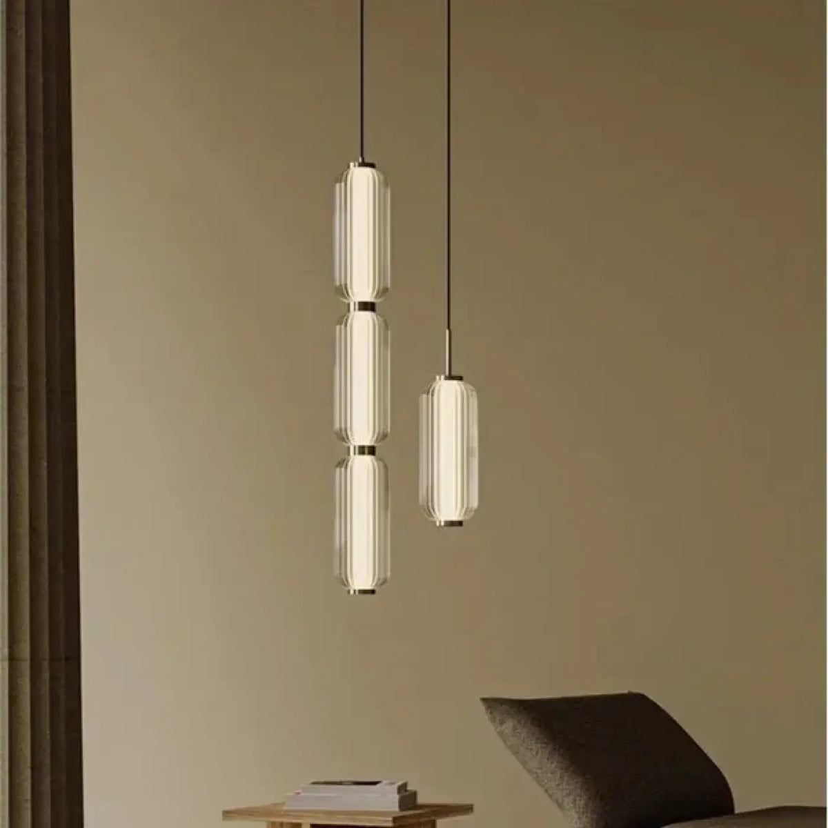 Suspension Cylindre en Verre Nervuré – Zisa