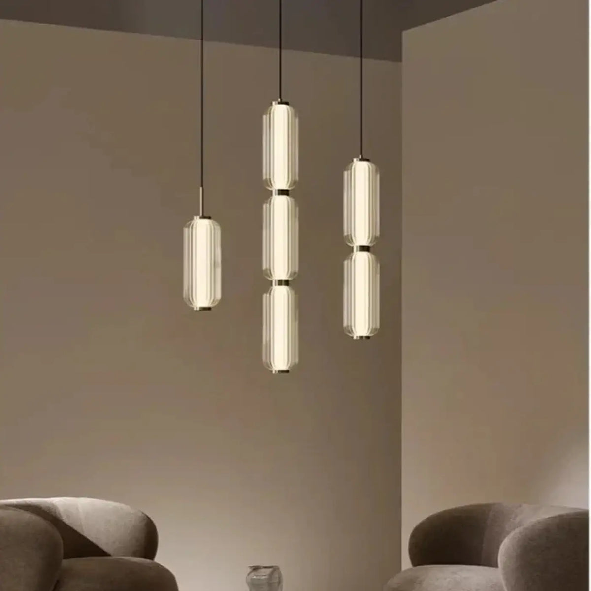 Suspension Cylindre en Verre Nervuré – Zisa