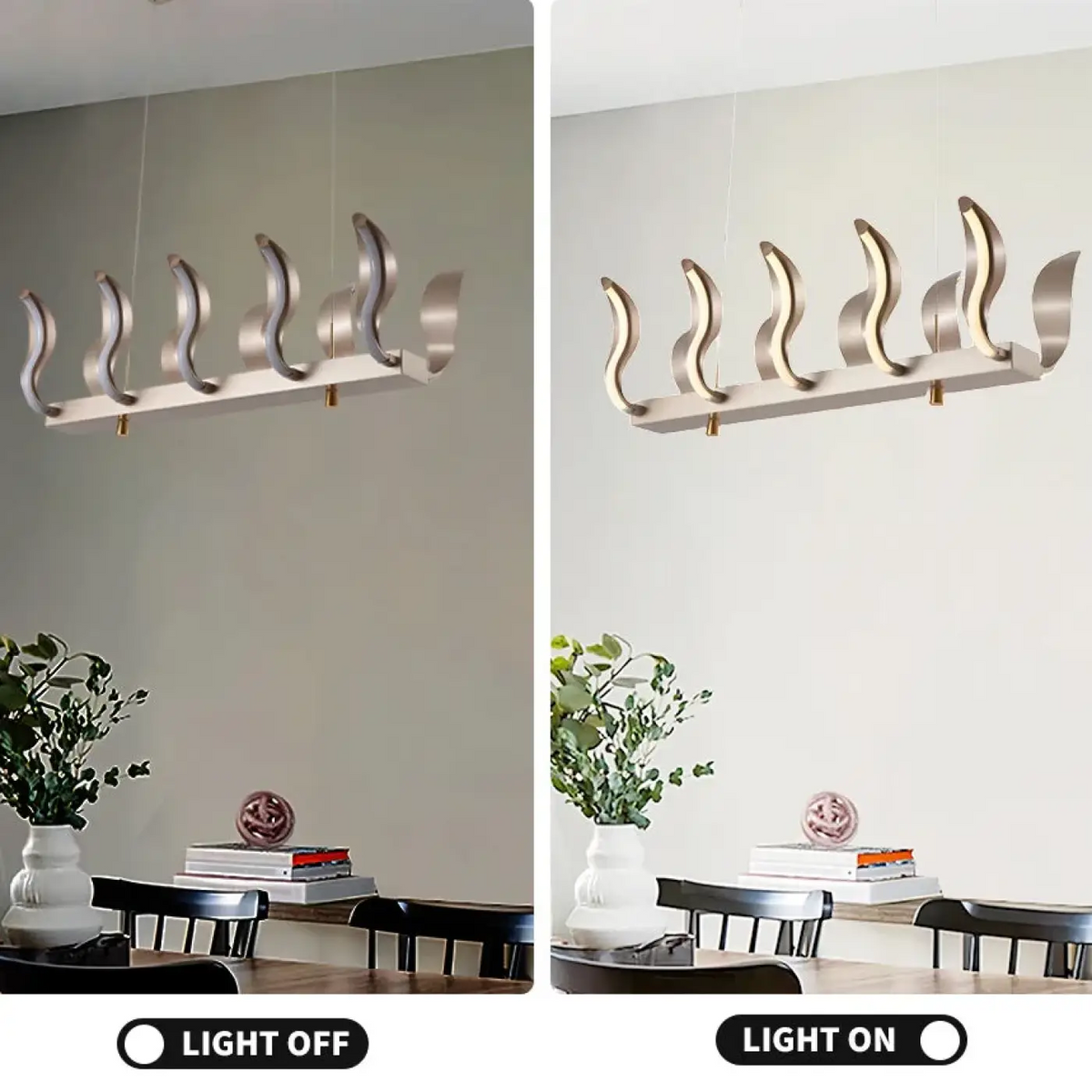 Suspension LED Vagues Dorées – Komo