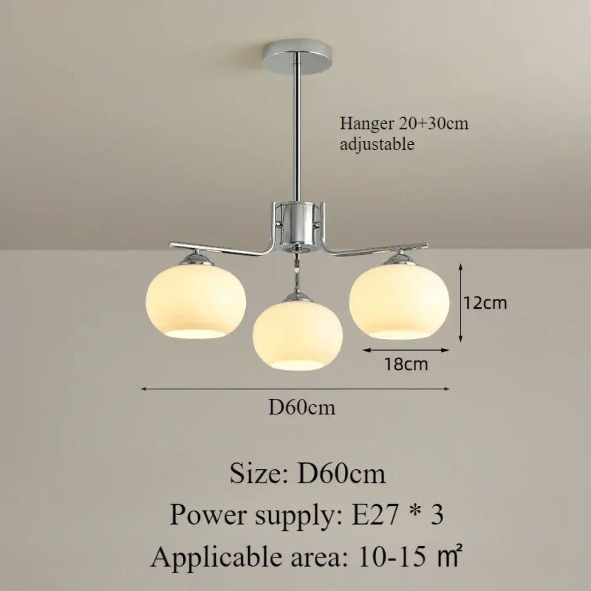 Suspension en Fer et Globes Opale – Sonon