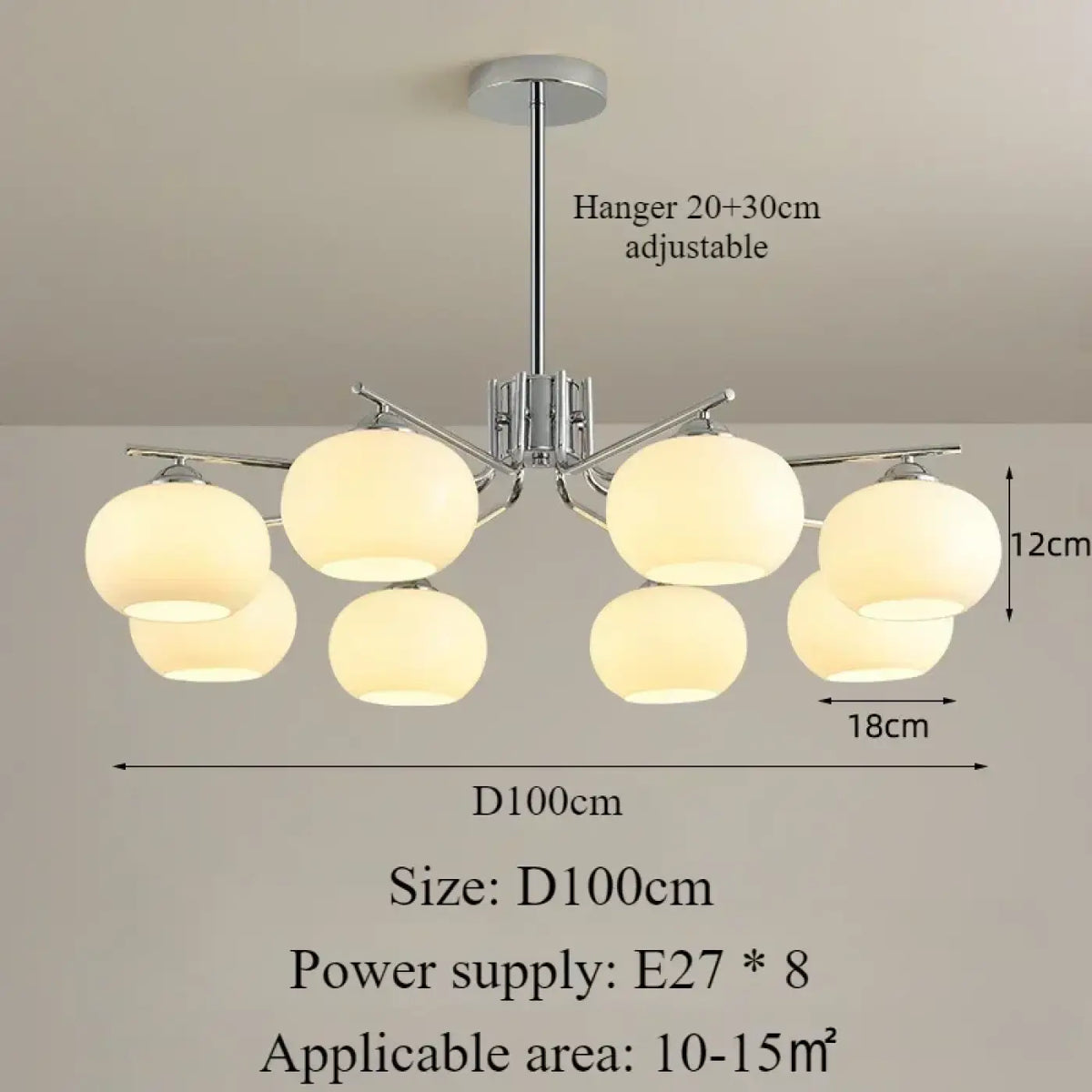 Suspension en Fer et Globes Opale – Sonon