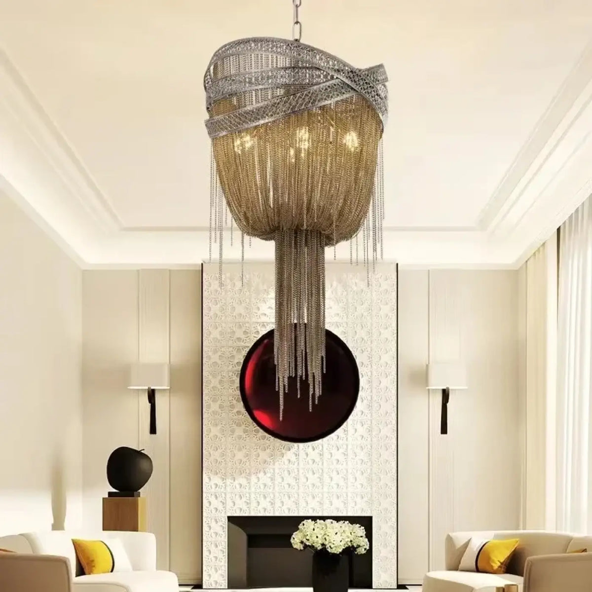 Suspension Glamour Dorée à Strass – Tosine