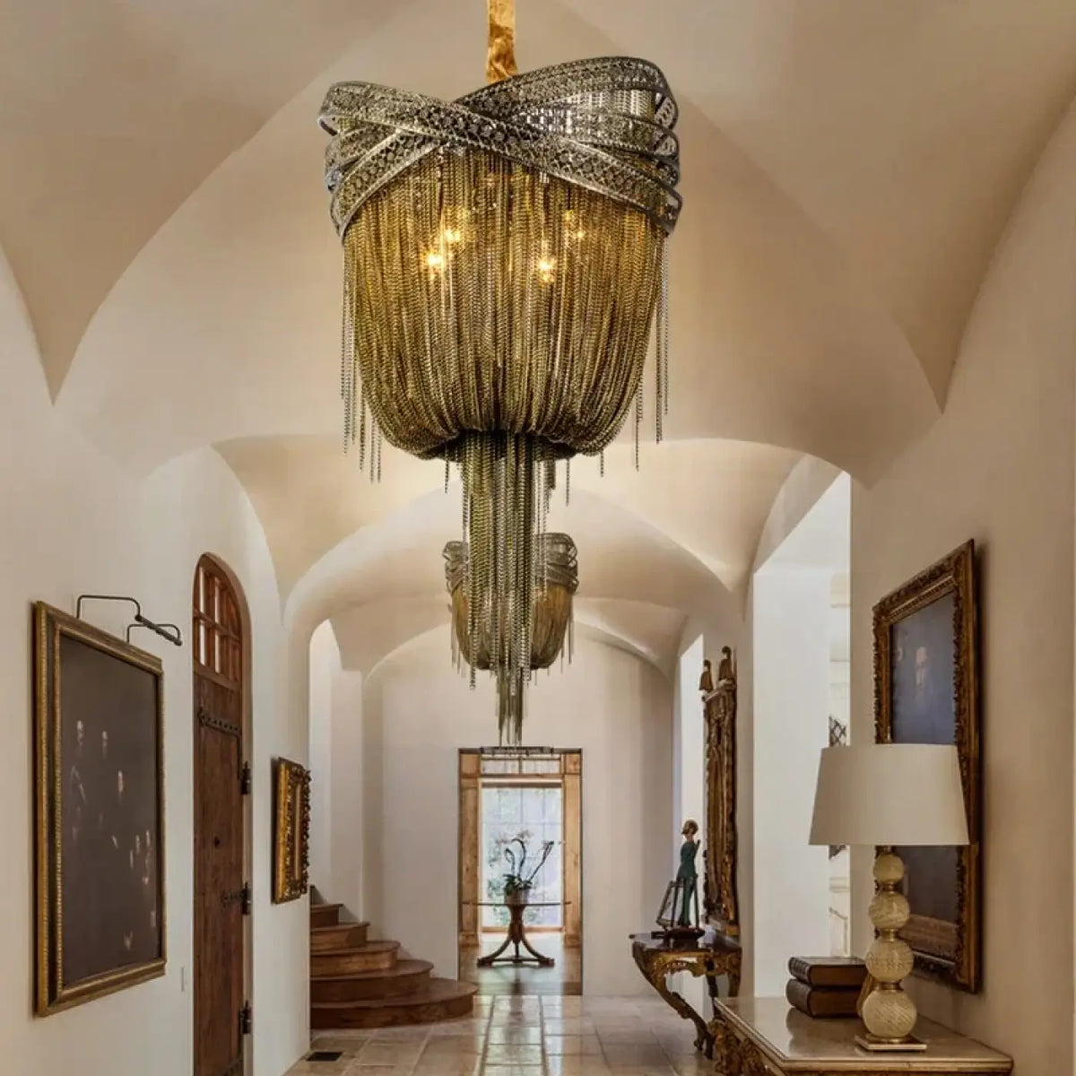 Suspension Glamour Dorée à Strass – Tosine