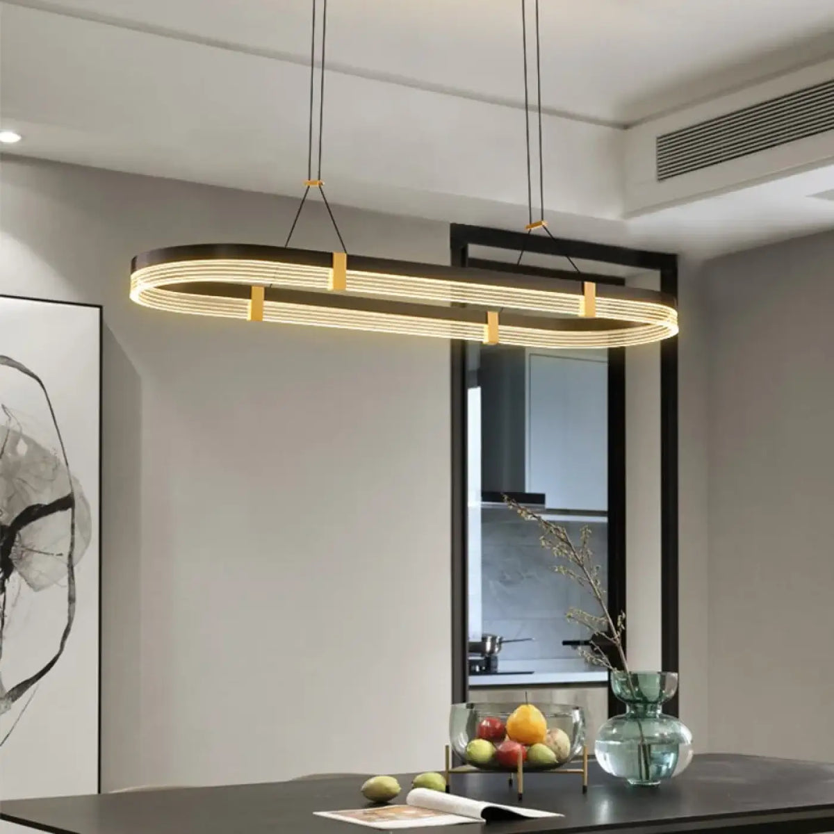 Suspension LED Design Noir et Doré – Valane