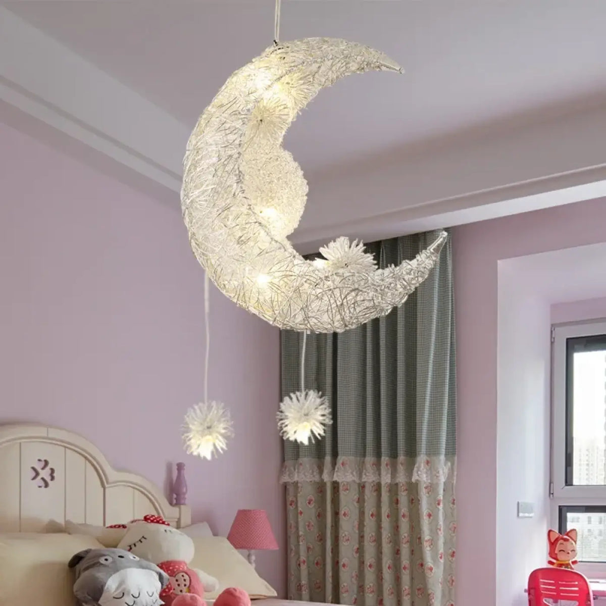 Suspension Lune et Boules Lumineuses – Féla