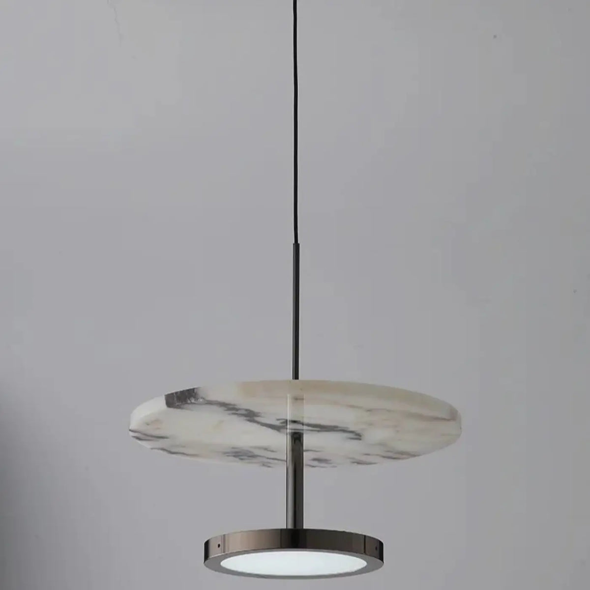 Suspension Marbre Veiné et Anneau LED – Zolis