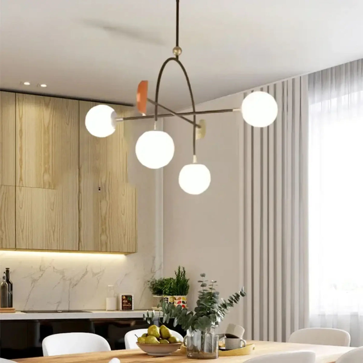 Suspension Boules Blanches et Couleurs – Larette