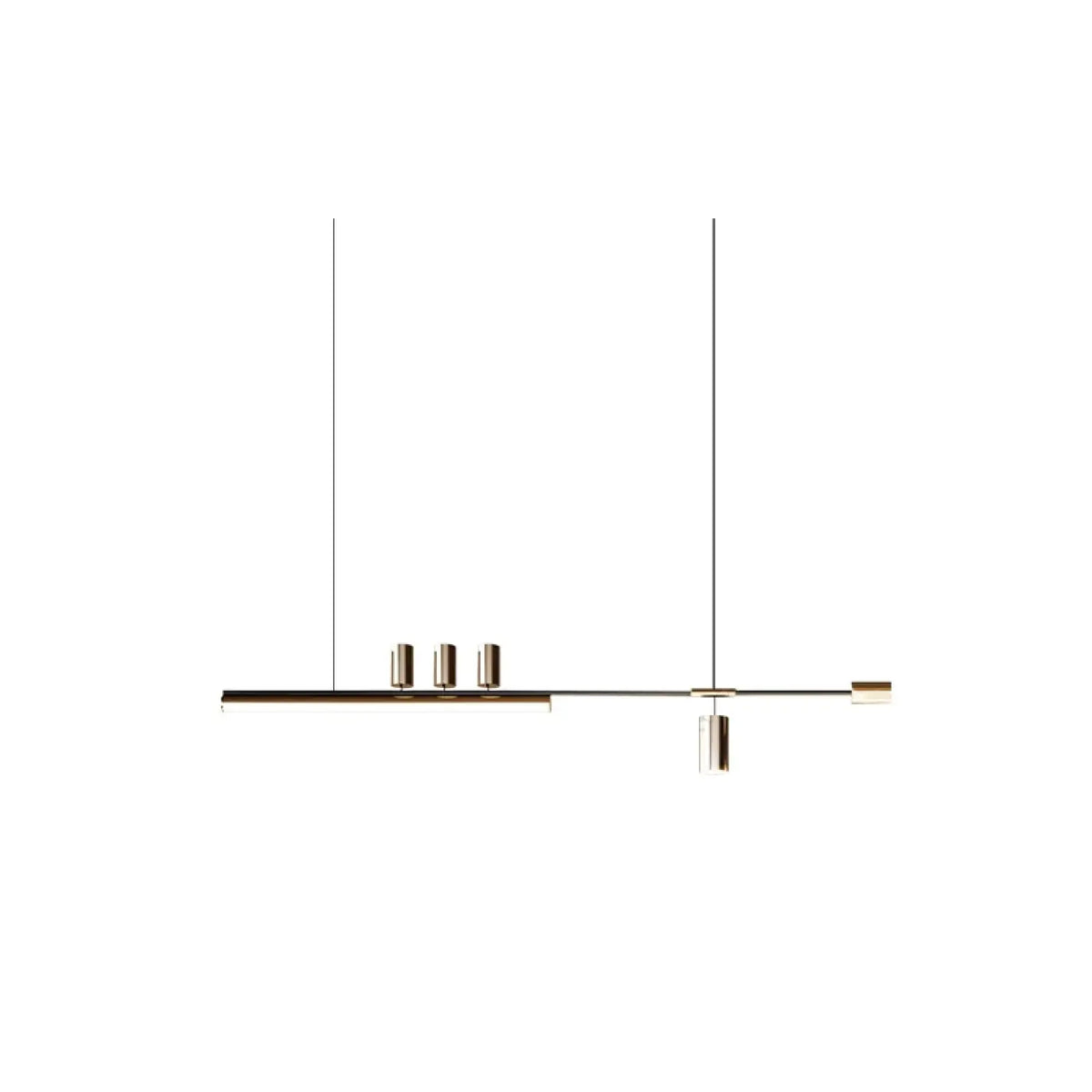 Suspension Trois Lampes Noir et Doré – Préna