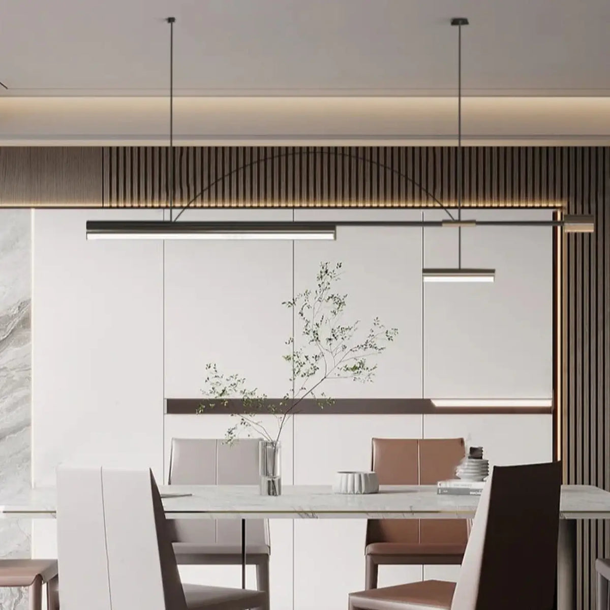 Suspension Trois Lampes Noir et Doré – Préna
