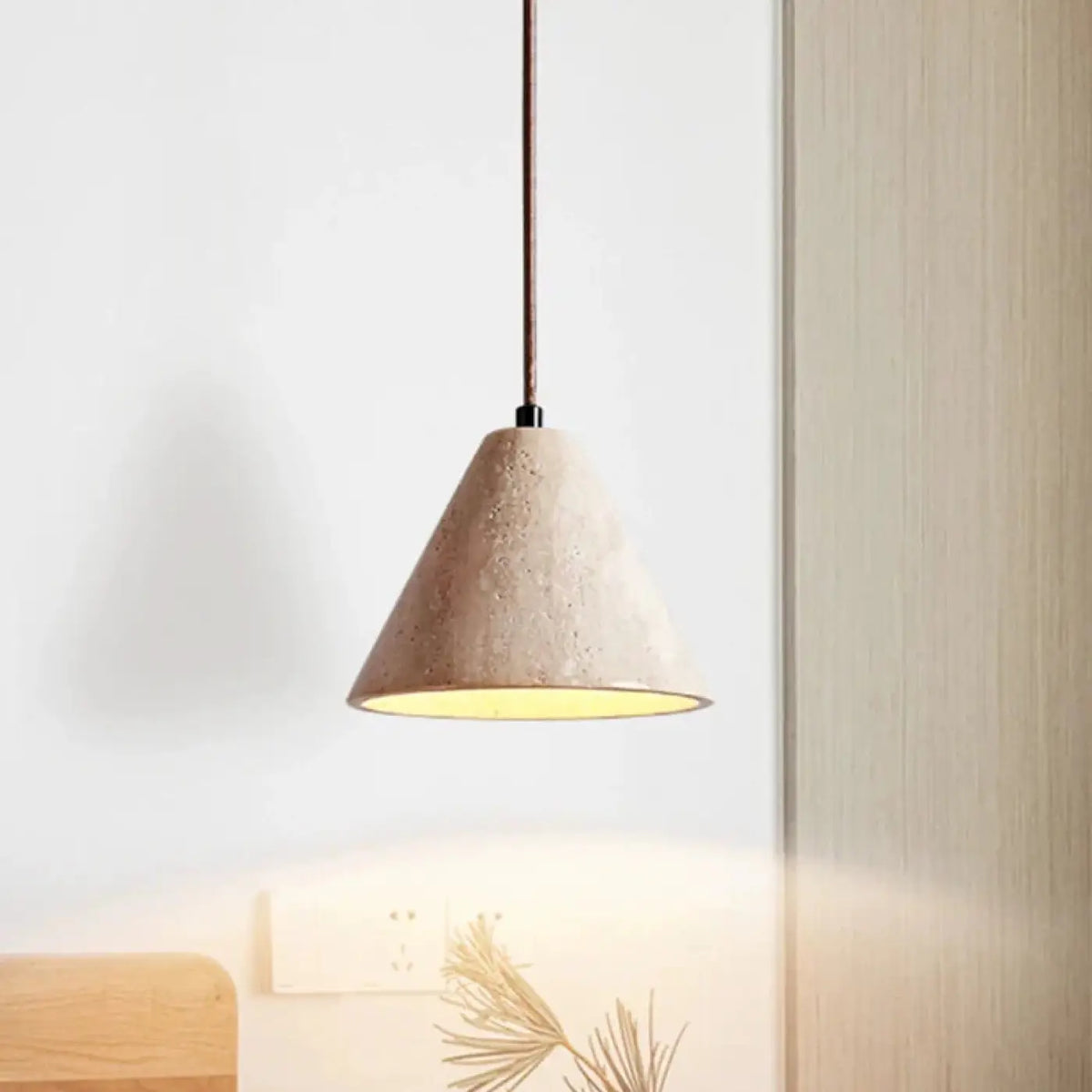 Suspension Dôme en Pierre Beige – Kovia