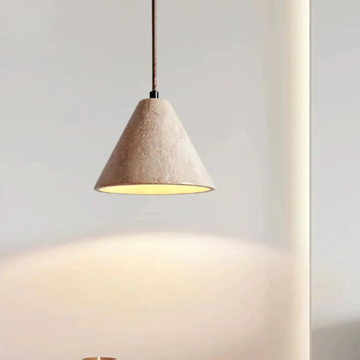 Suspension Dôme en Pierre Beige – Kovia