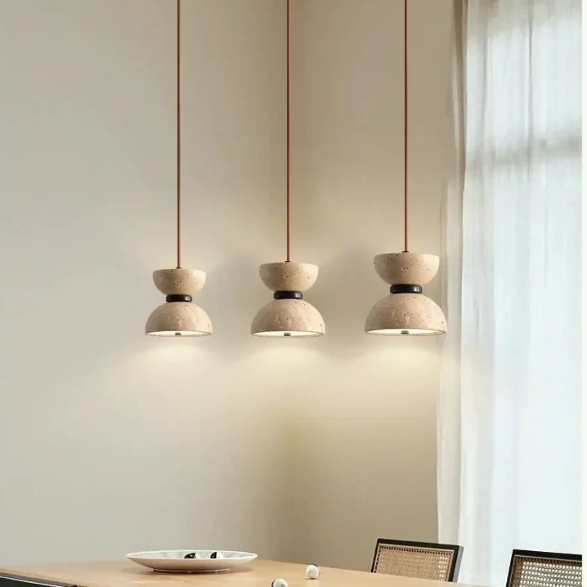 Suspension LED en Pierre Beige – Novine