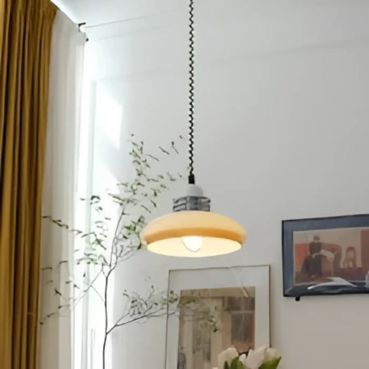 Suspension Rétro Crème et Chrome – Fanine