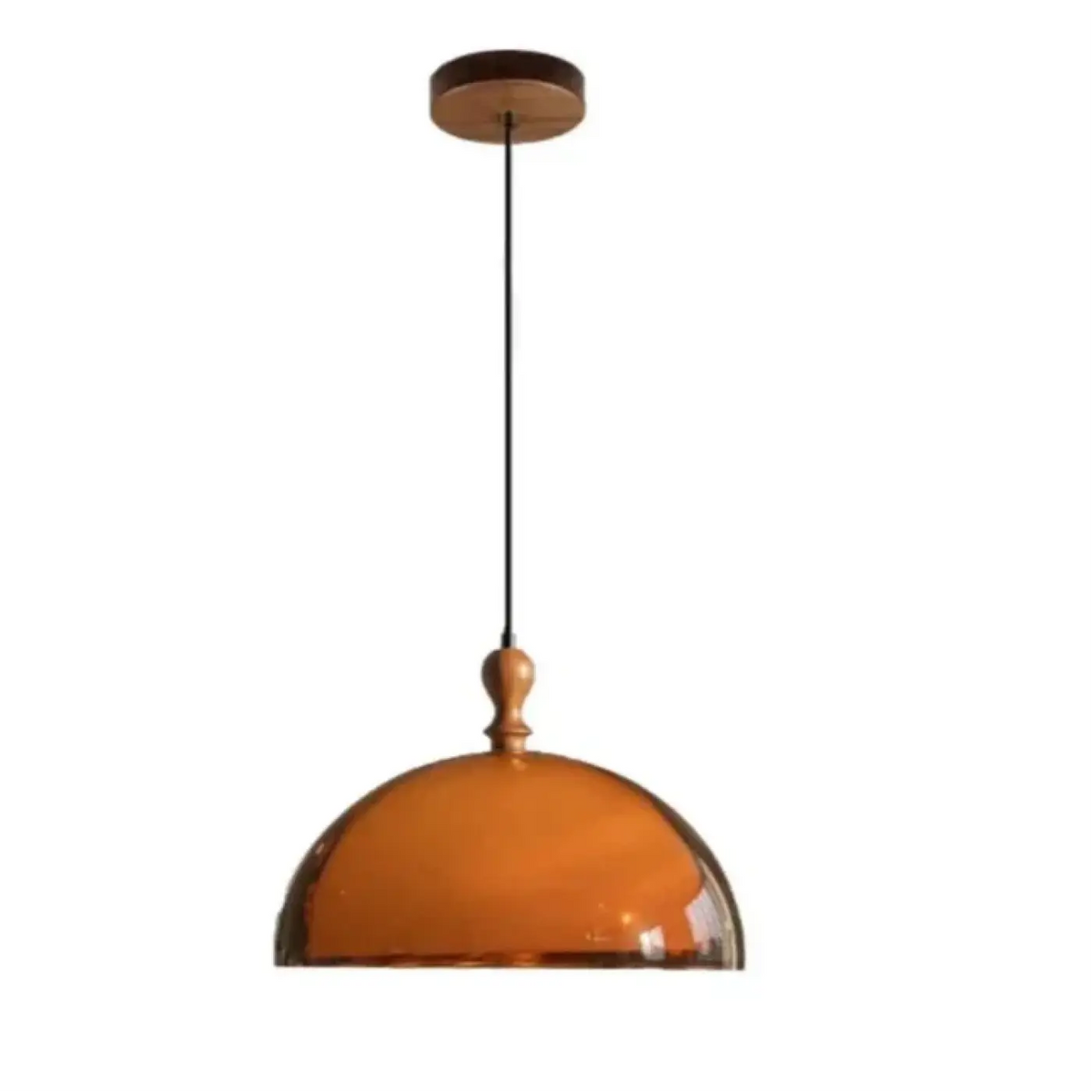 Suspension Dôme Ambré et Bois – Zédette