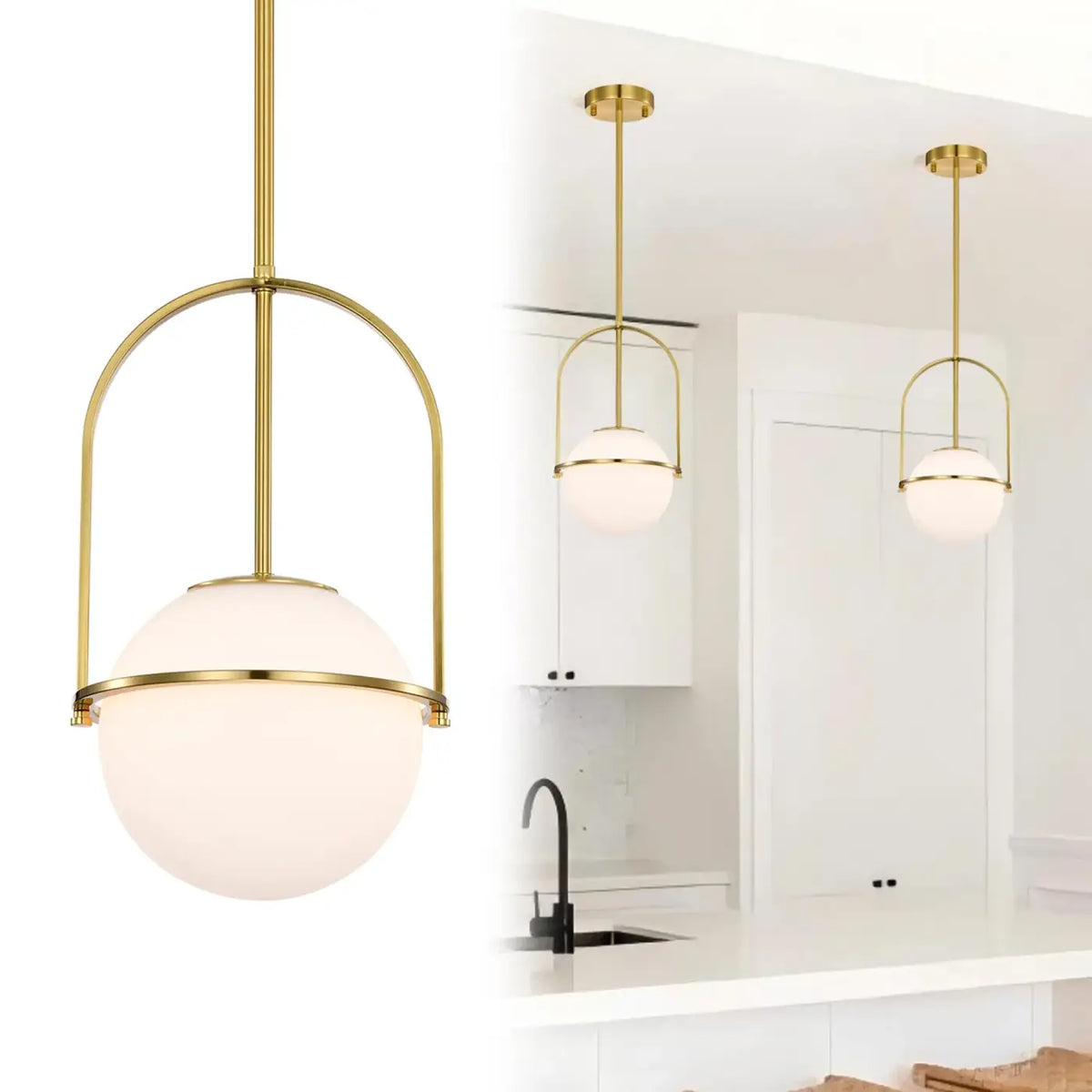 Suspension Globe en Verre Opalin – Tosel