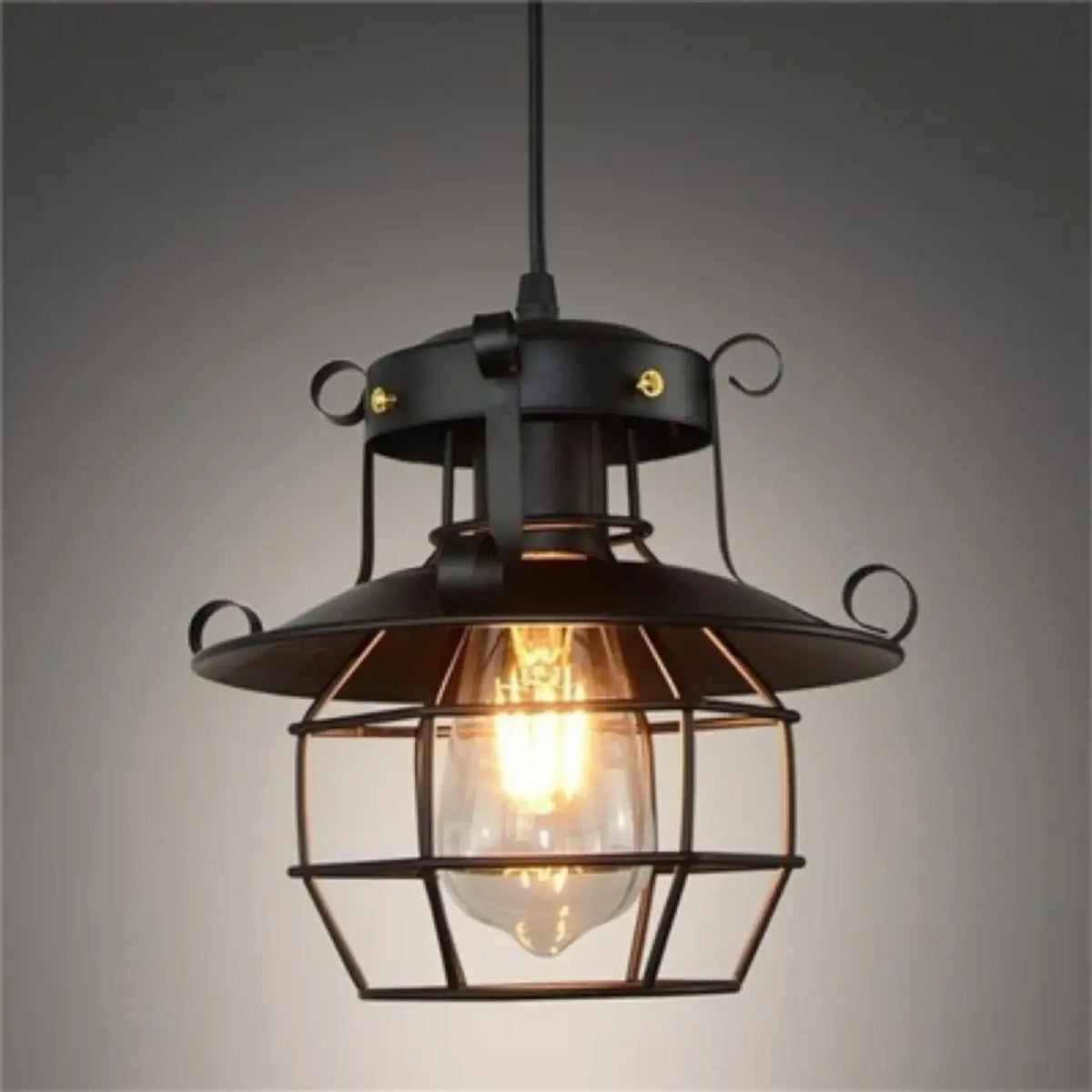 Suspension Lanterne Industrielle Métal et Verre – Lanel