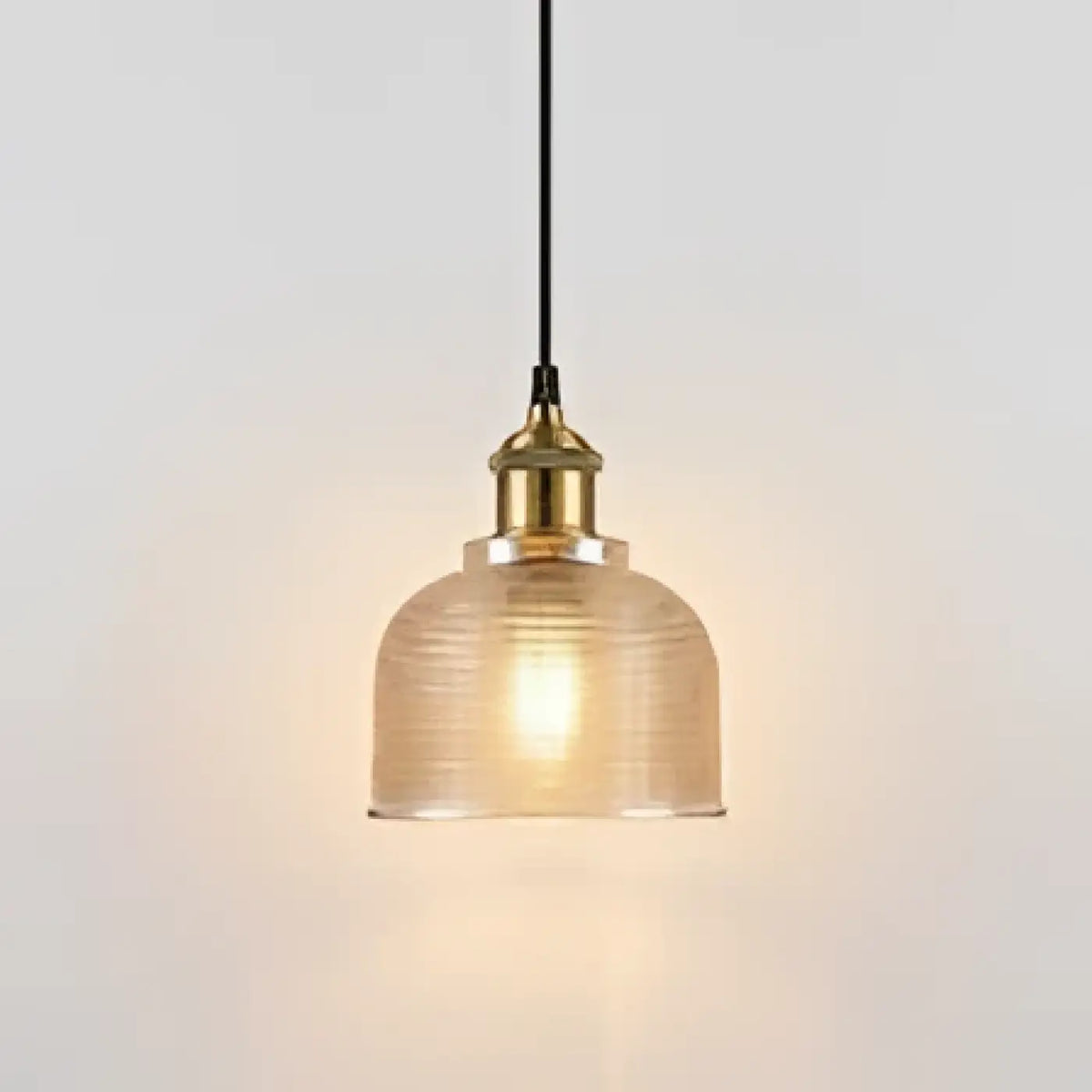 Suspension Industrielle en Verre Strié – Doline