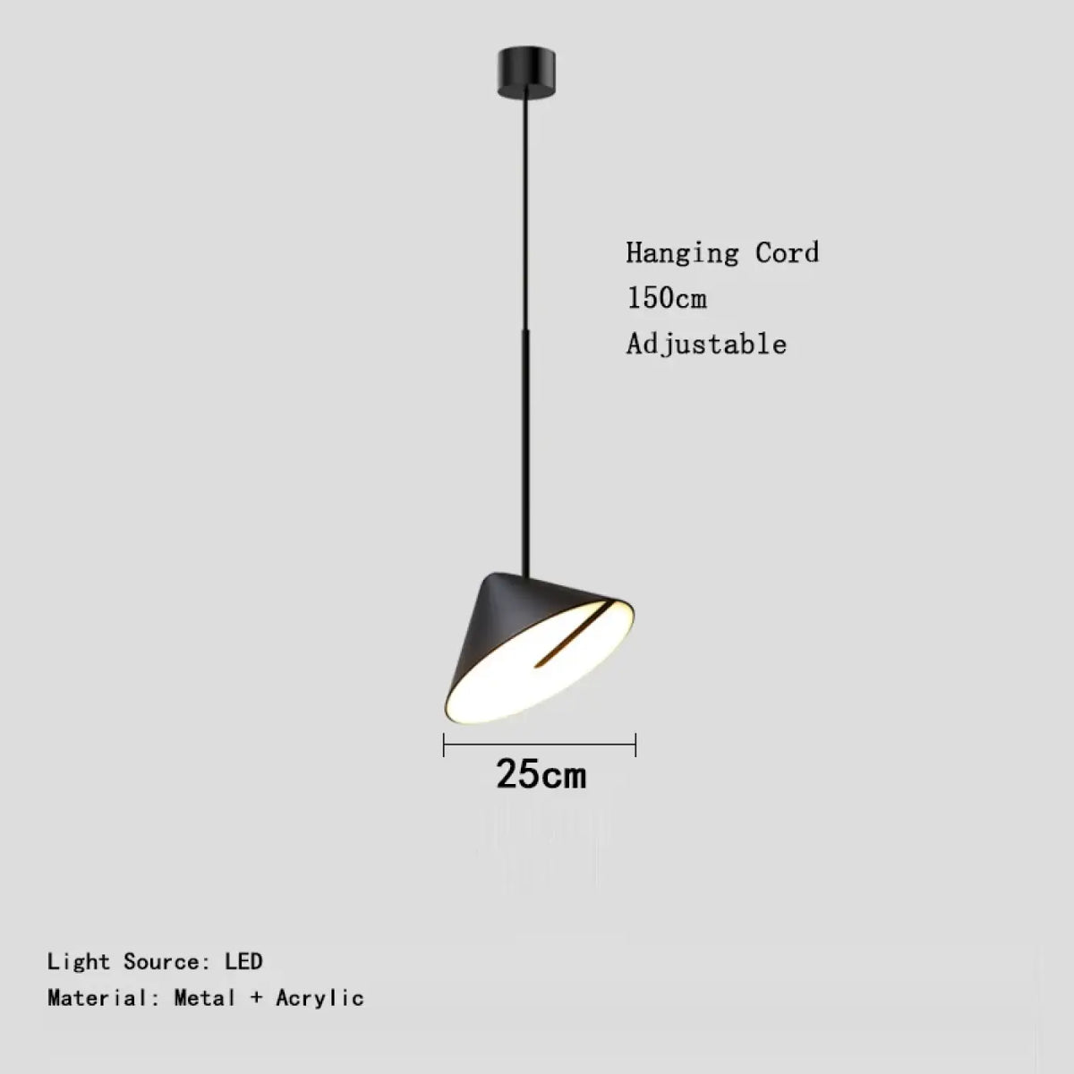 Suspension LED Acrylique et Cadre Noir – Noris