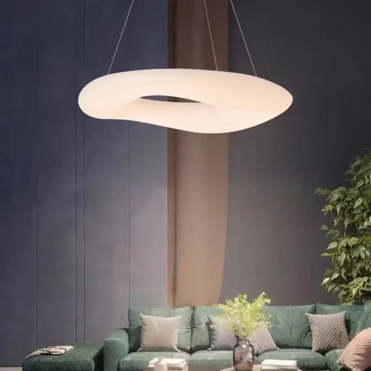 Suspension LED Ovale Ajourée Blanche – Madel