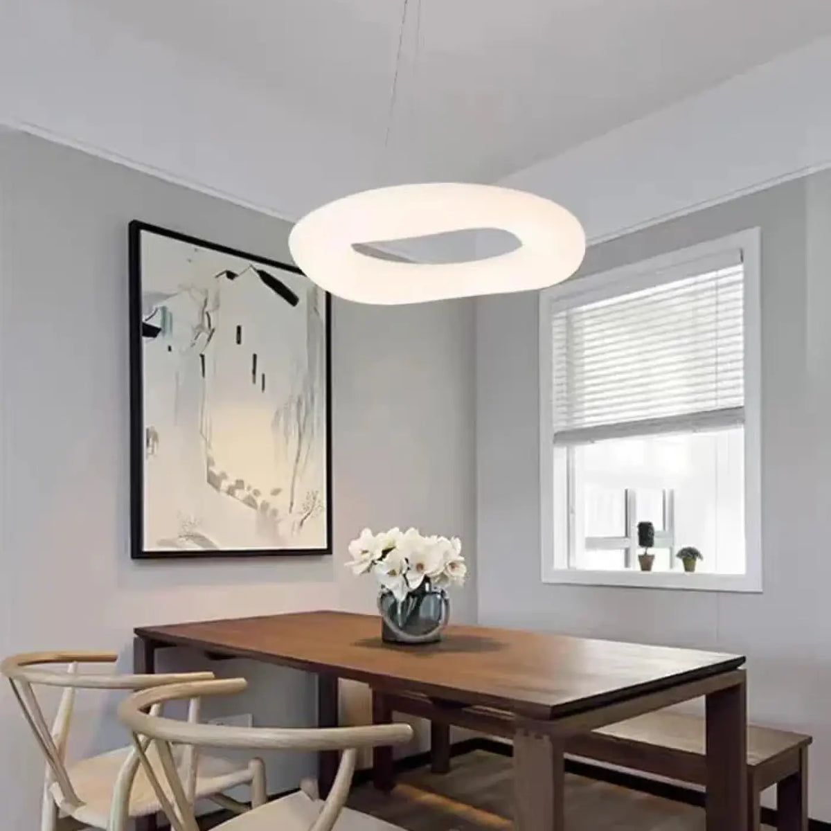 Suspension LED Ovale Ajourée Blanche – Madel
