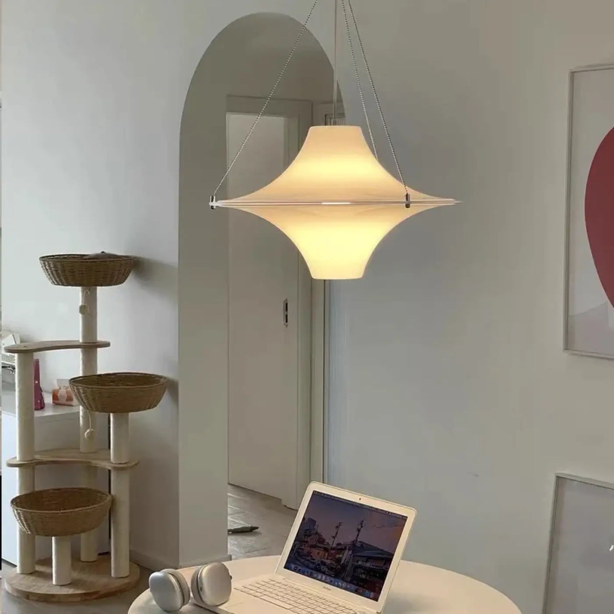 Suspension LED Ovni en Acrylique Blanc – Diso