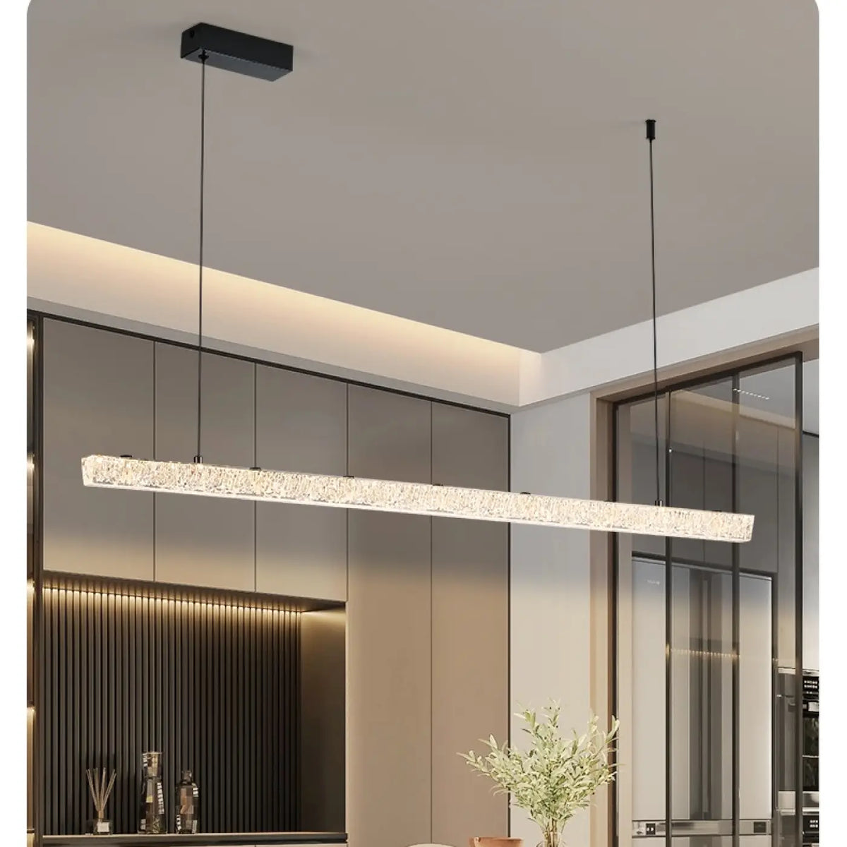 Suspension LED en Cristal Longue – Joso