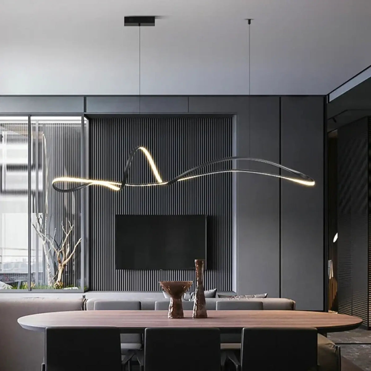 Suspension LED Fluide Sculpturale – Nidel