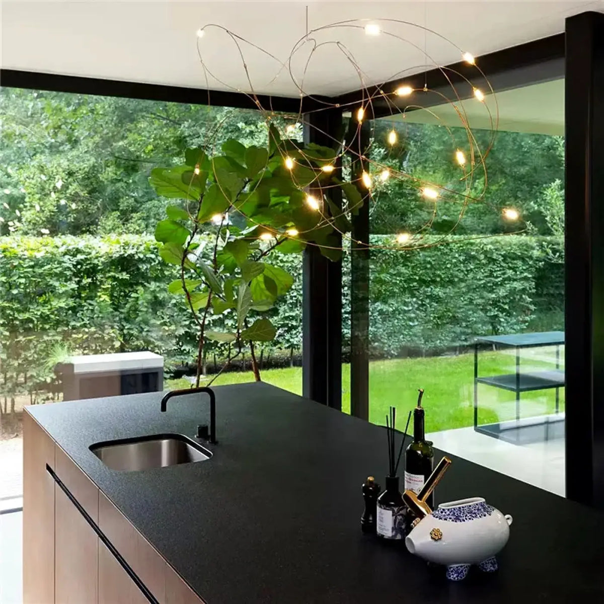 Suspension LED Fil Lumineux Sculptural – Lésia