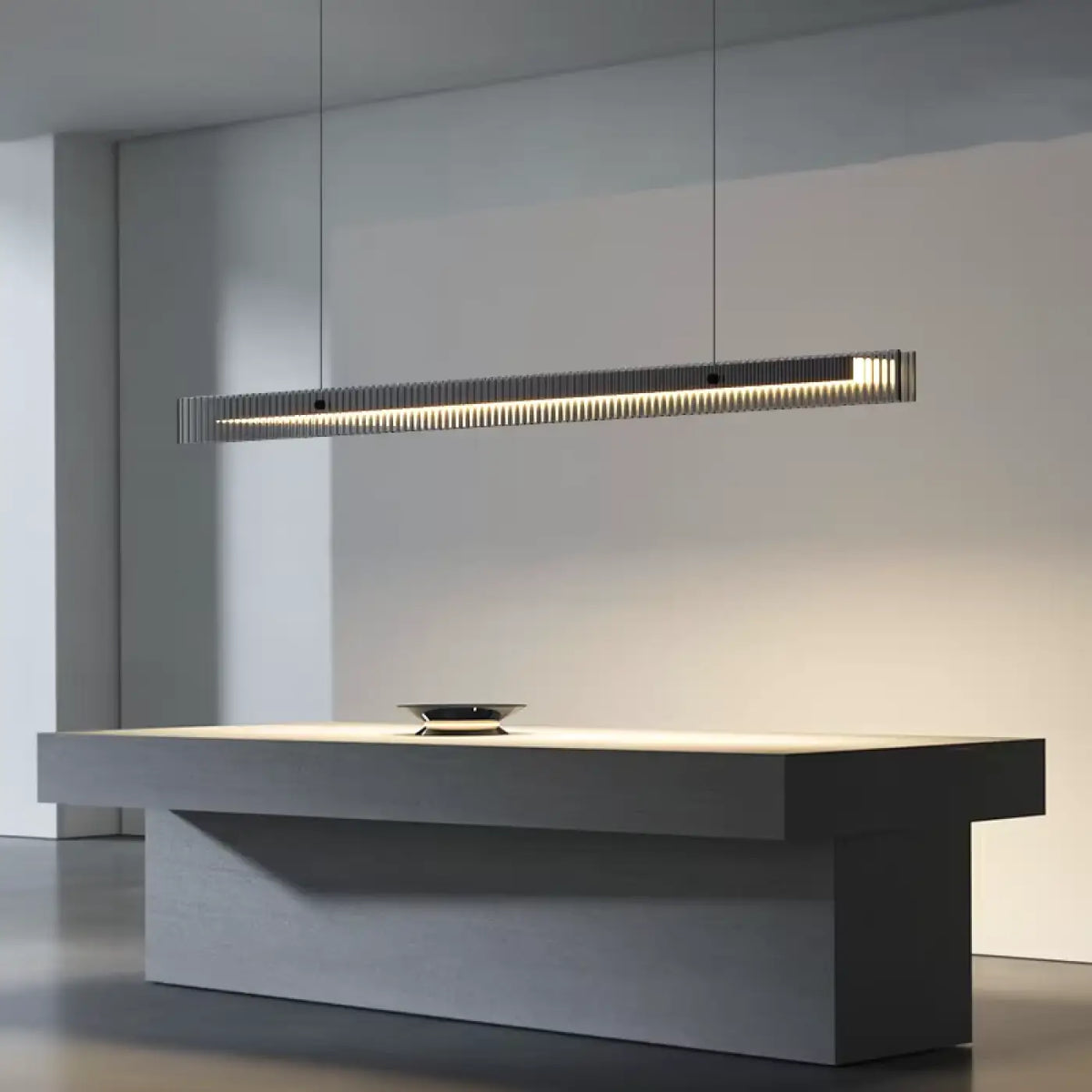 Suspension LED Horizontale en Verre Strié – Zimio