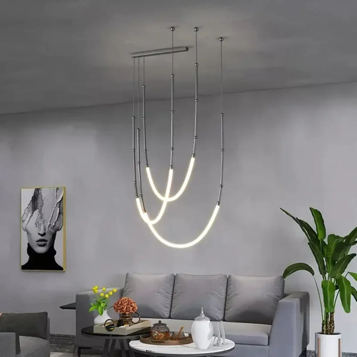 Suspension LED Dorée en U – Fimel