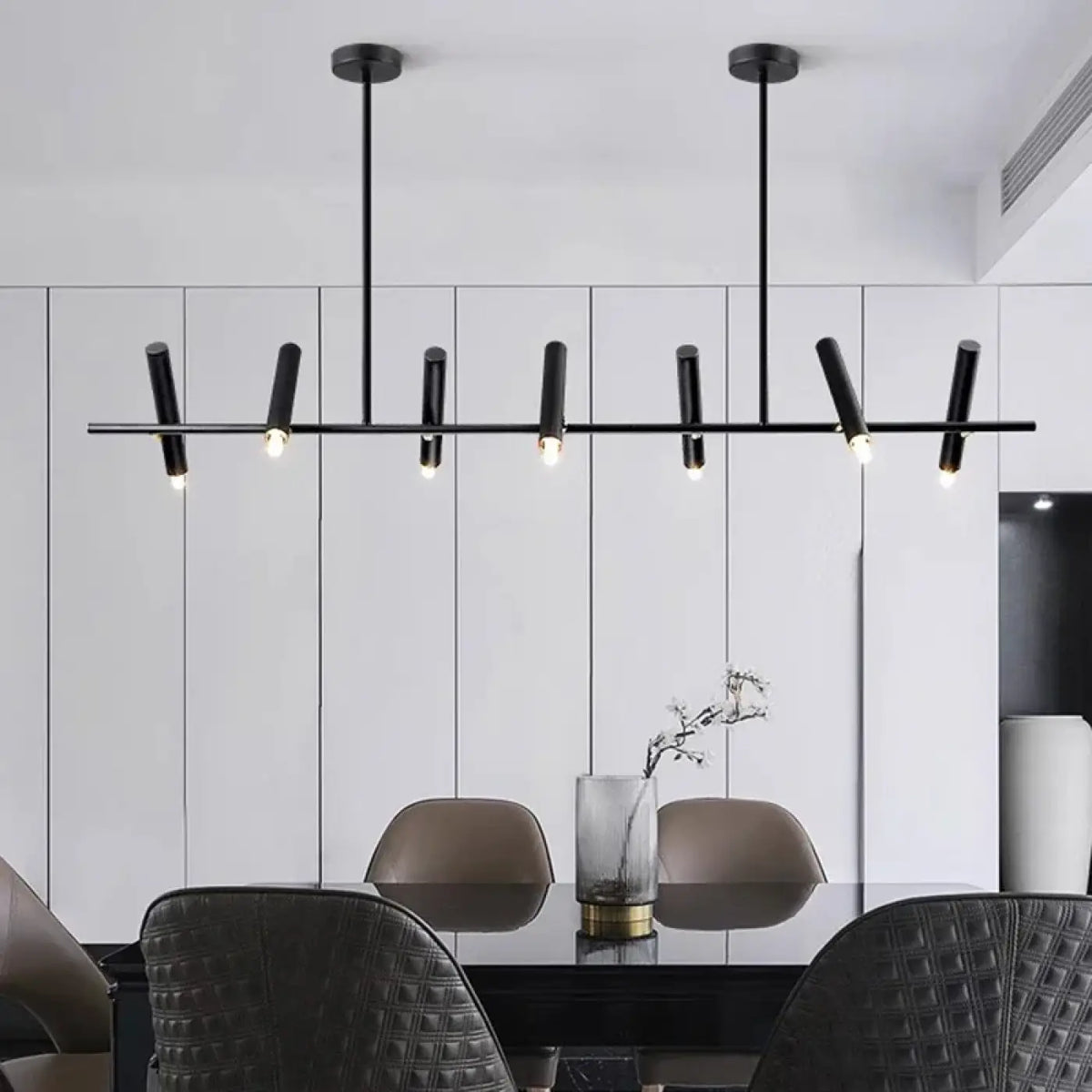 Suspension LED Noire Minimaliste – Rolette