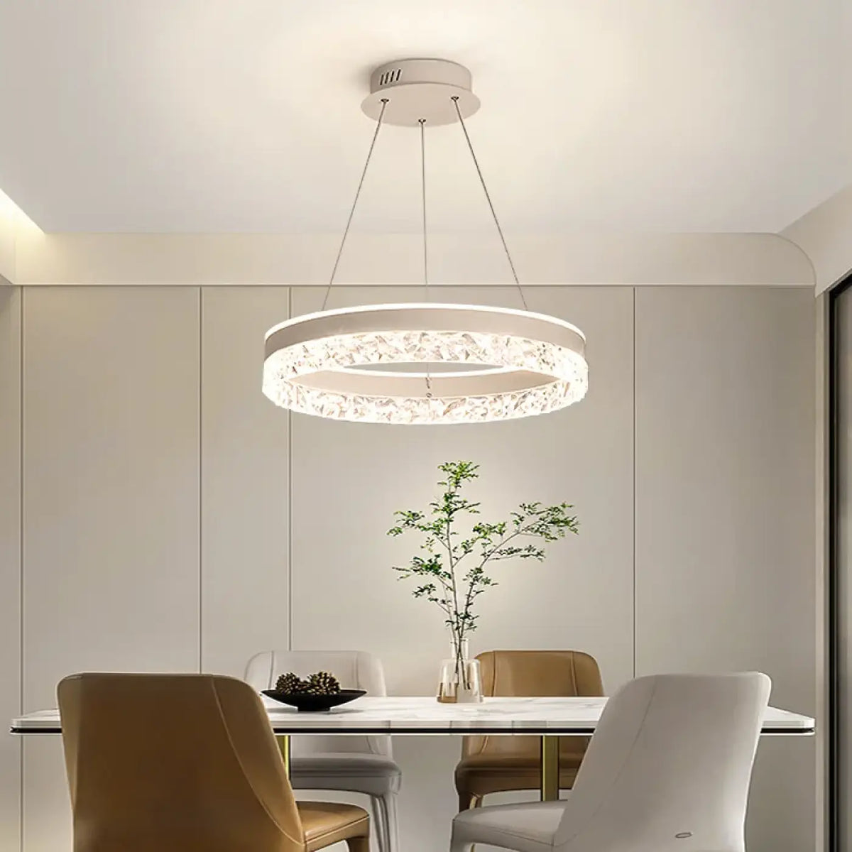 Suspension LED Ronde en Cristal – Zilio