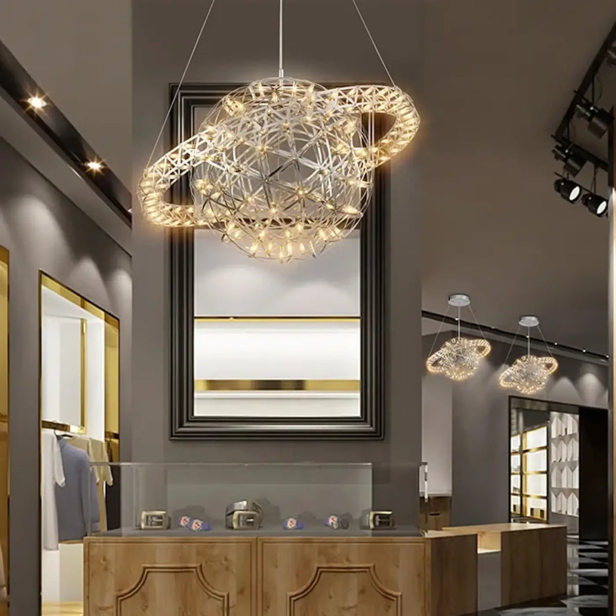 Suspension LED Sphère Dorée Galaxie – Zamis