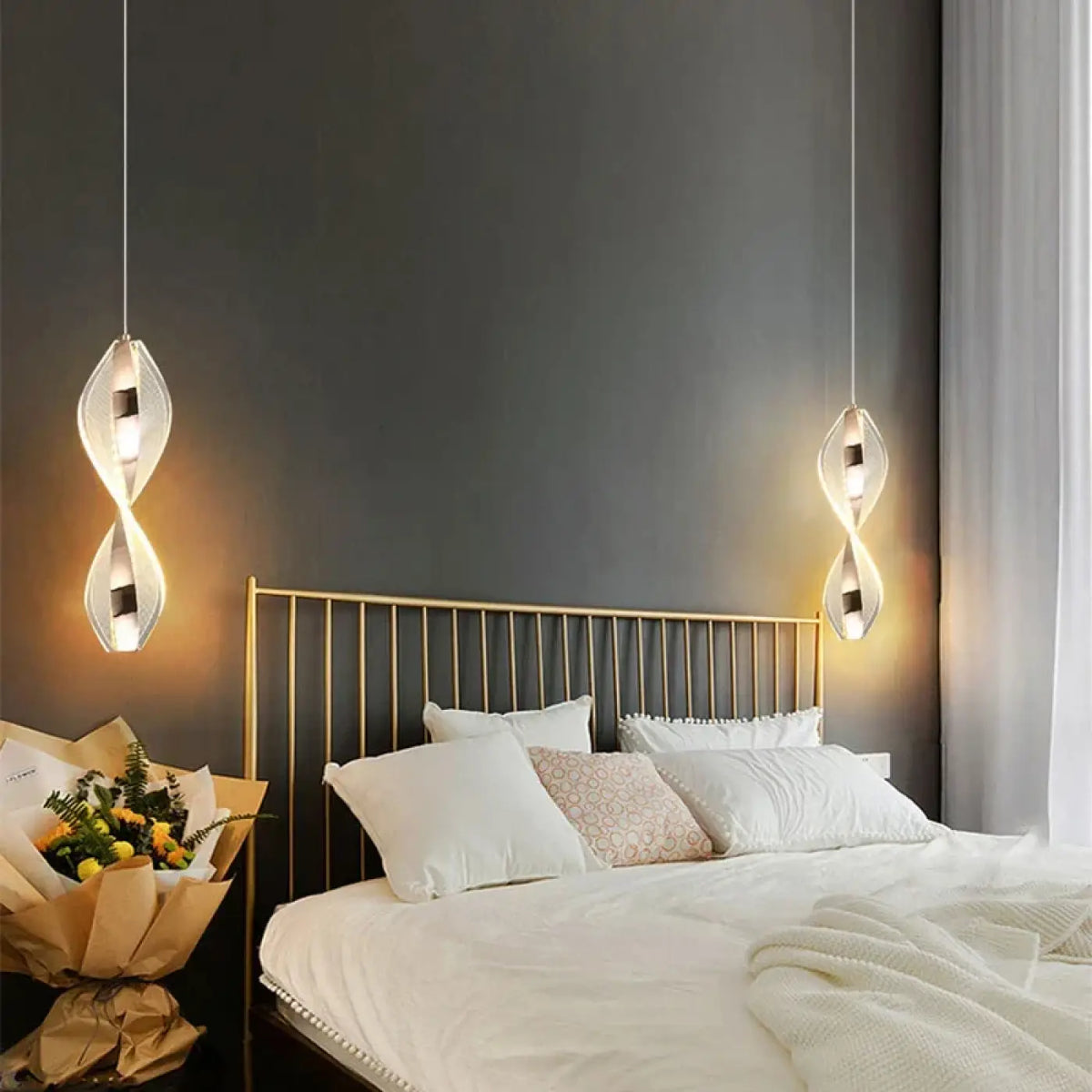 Suspension LED Torsadée en Spirale – Kadan
