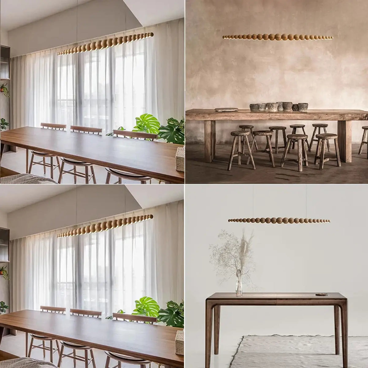 Suspension Linéaire en Bois Perlé – Bilane
