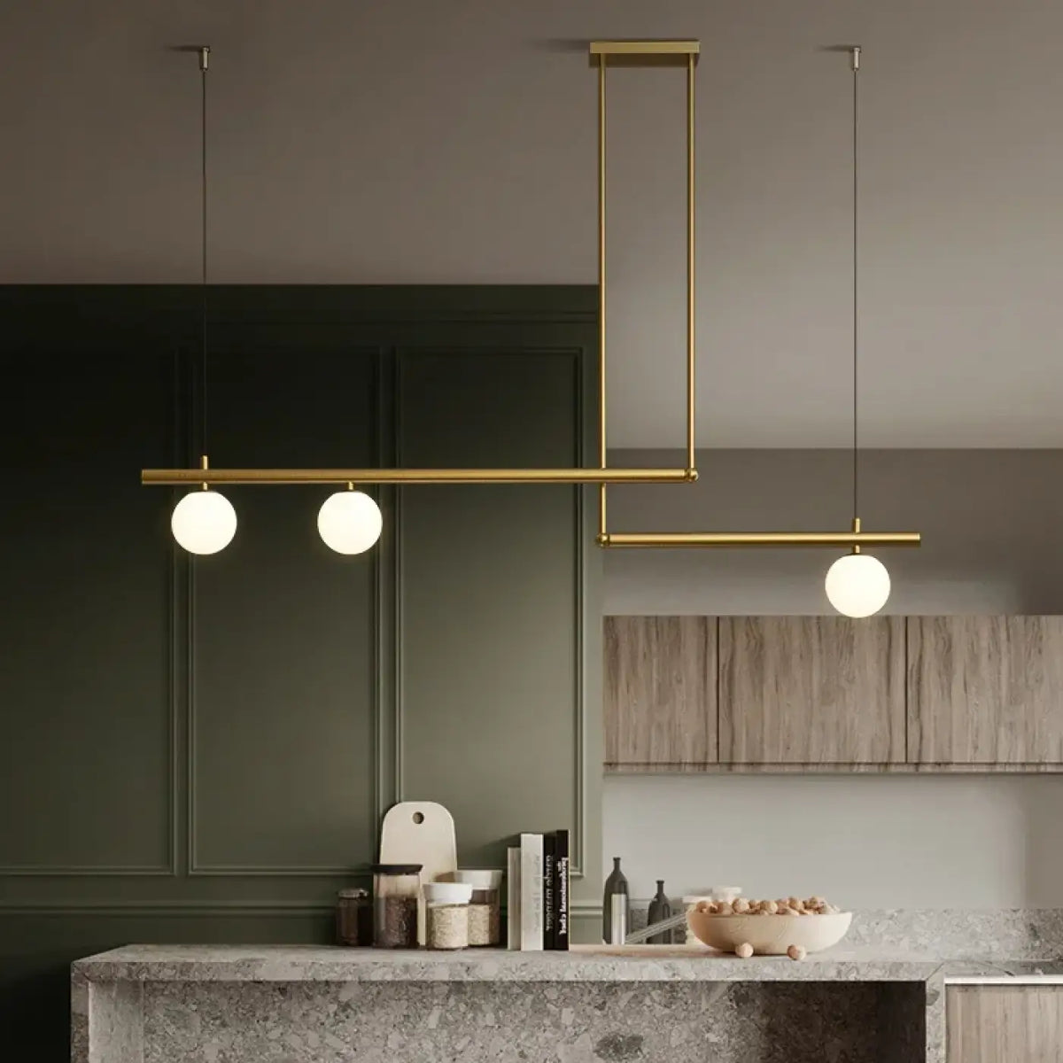 Suspension Linéaire à Globes en Verre – Remane