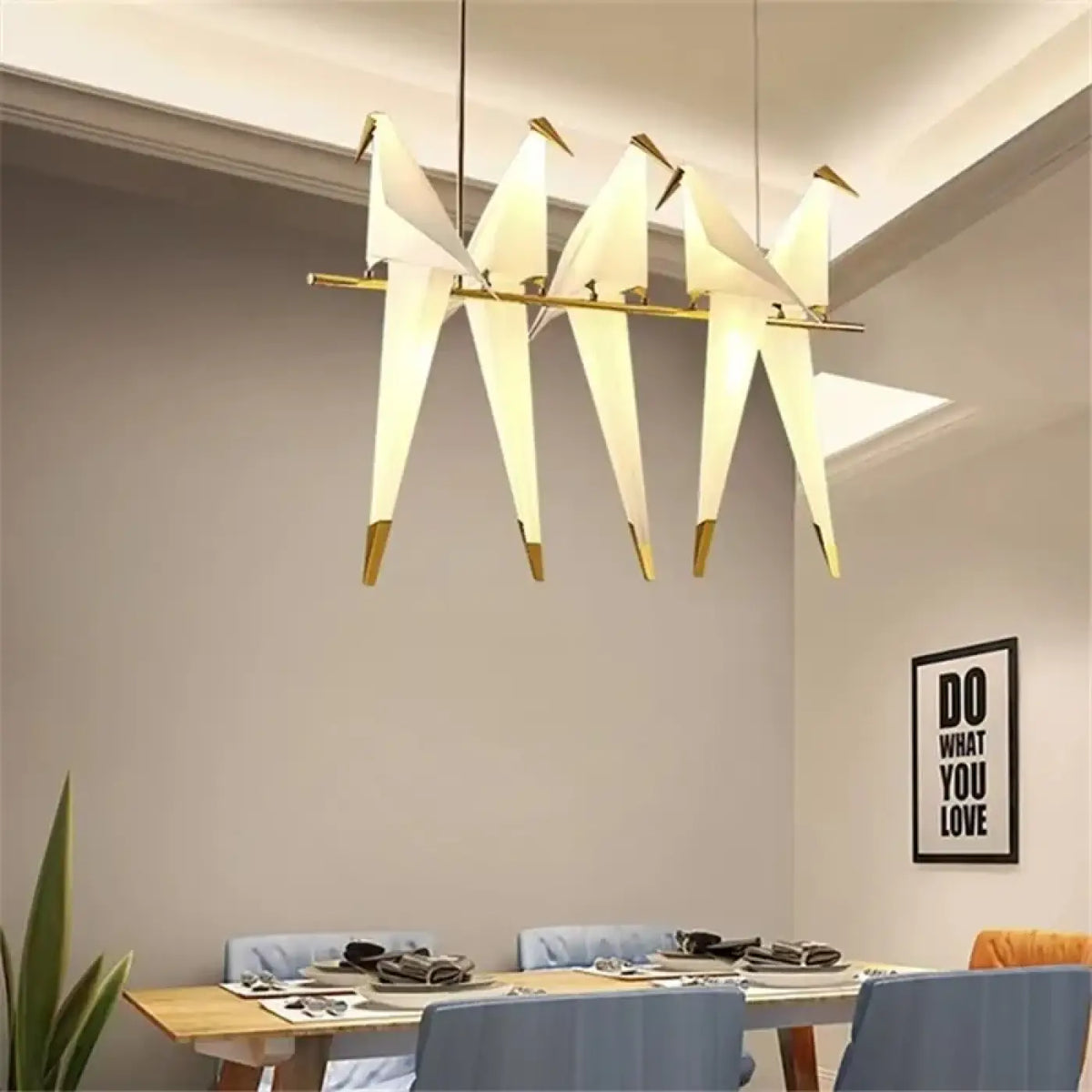 Suspension Oiseaux Origami Dorés – Madane