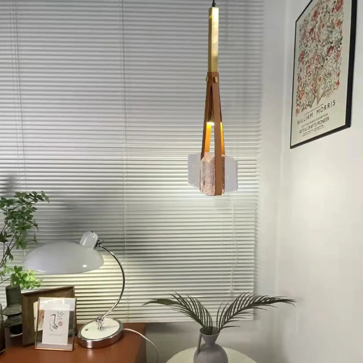 Suspension Art Déco en Verre Doré – Graline
