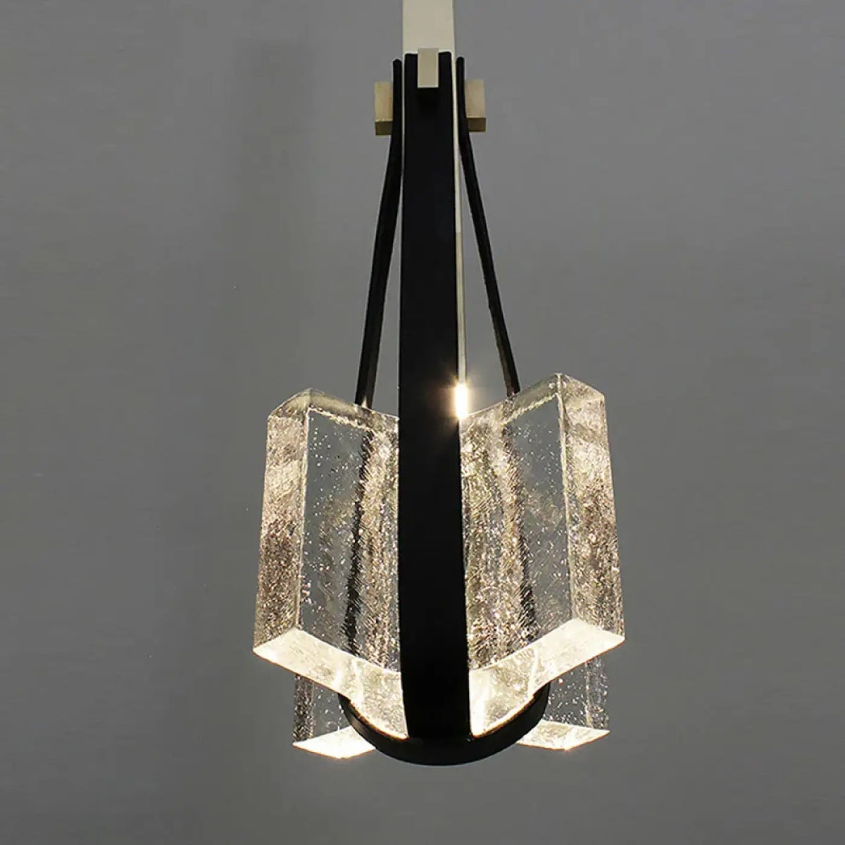 Suspension Art Déco en Verre Doré – Graline