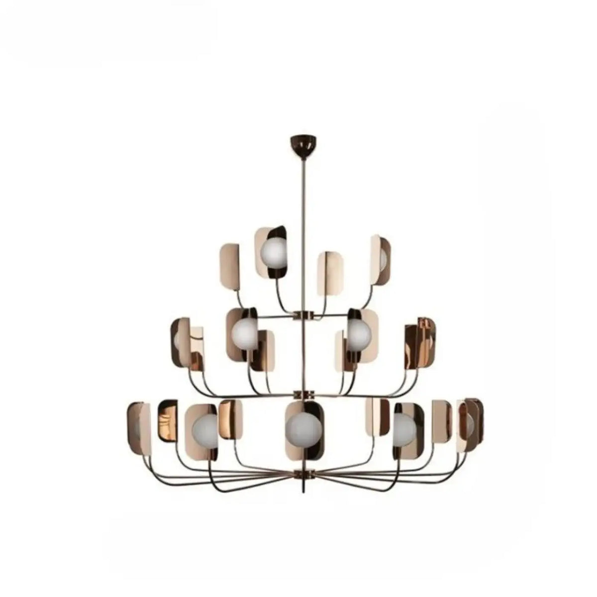 Suspension Art Déco Dorée à Globes Opalins – Limine