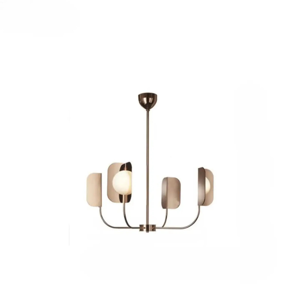 Suspension Art Déco Dorée à Globes Opalins – Limine