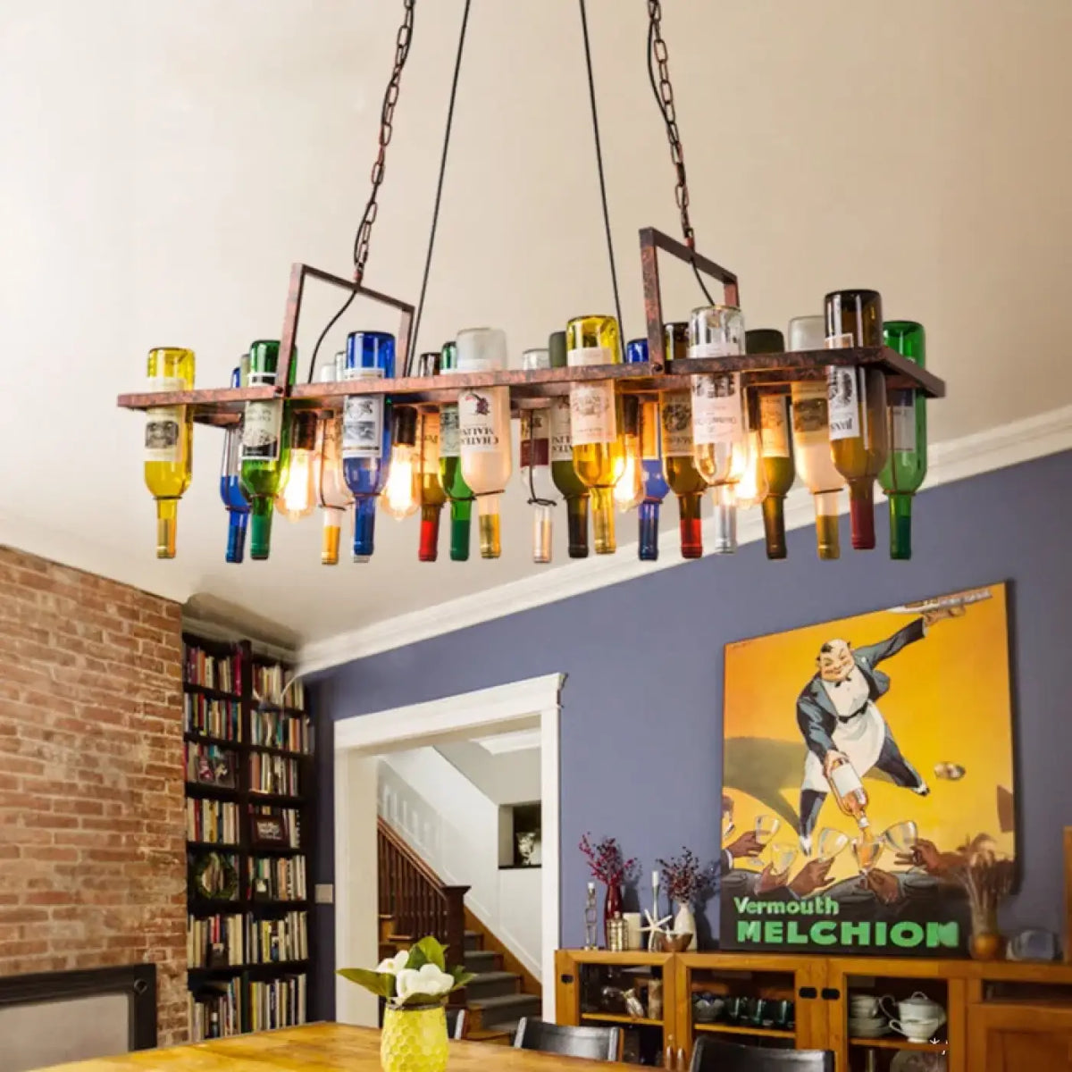 Suspension Art Déco à Bouteilles en Verre – Trana