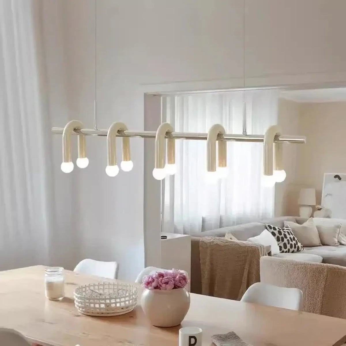 Suspension Barre Chromée à Globes – Felio