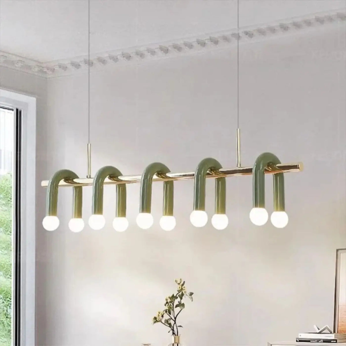 Suspension Barre Chromée à Globes – Felio